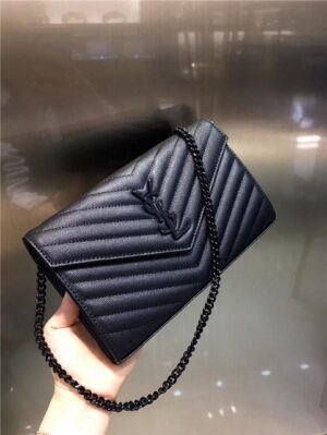 YSL Monogram Chain Wallet (Varied Colors)