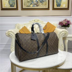 Louis Vuitton Keepall Bandouliere 55 Monogram Macassar Canvas Bag