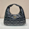 Prada Large Topstitched Nappa-Leather Bag 1BC183 Black