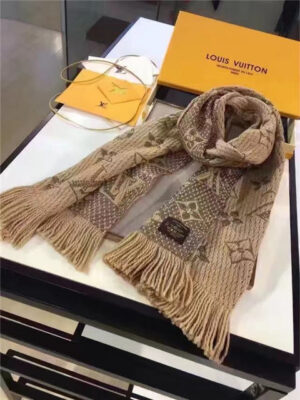 Louis Vuitton Logomania Shine Scarf Camel/Gold