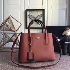 Prada Medium Double Textured-leather Tote (Varied Colors)