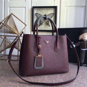 Prada Medium Double Textured-leather Tote (Varied Colors)