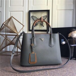 Prada Medium Double Textured-leather Tote (Varied Colors)