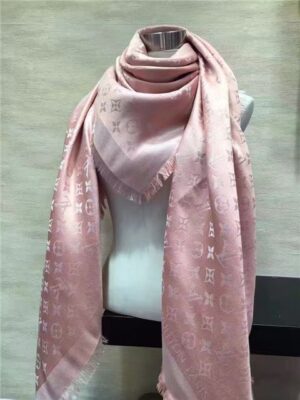 Louis Vuitton Monogram Shine Shawl (Rose and Black)