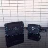 Valentino Rockstud textured-leather Black with turquoise stone