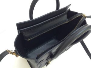 Celine Nano Luggage Black Smooth Leather