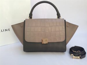 Celine Mini TRAPEZE Grey Crocodile