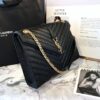 Yves Saint Laurent Cassandre Large Envelope Chain Caviar Black Bag (8089)