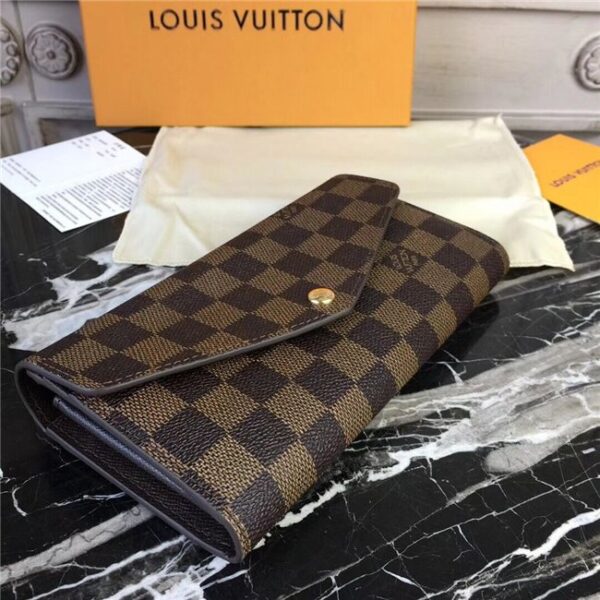 Louis Vuitton Sarah Wallet Damier Ebene Brown