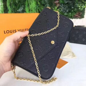 Louis Vuitton Monogram Empreinte Leather Pochette Felicie Noir