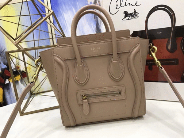 Celine Nano Luggage Smooth Leather Taupe