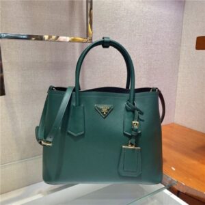 Prada Medium Double Textured-leather Tote (Varied Colors)