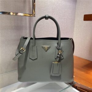 Prada Medium Double Textured-leather Tote (Varied Colors)