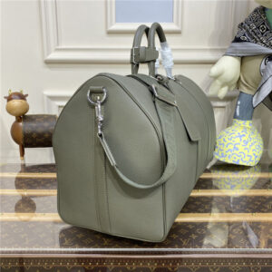 Louis Vuitton Aerogram Leather Keepall Bandouliere 50 Khaki