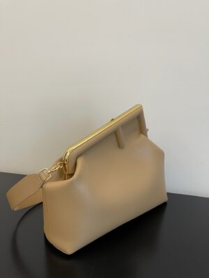 Fendi First Small Beige Leather Bag