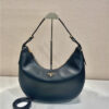 Arque Large Leather Shoulder Bag 1BC212 Black