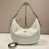 Arque Large Leather Shoulder Bag 1BC212 White