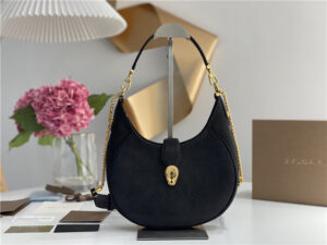 Bvlgari Serpenti Ellipse 291640 Black Water Snakeskin