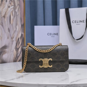 Celine Chain Shoulder Bag Triomphe 197992 Tan