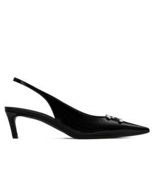 Celine Womens Alma Triomphe Slingback In Glossy Calfskin Black
