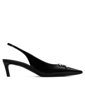 Celine Womens Alma Triomphe Slingback In Glossy Calfskin Black
