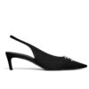 Celine Womens Alma Triomphe Slingback In Gros-Grain Black