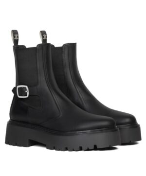 Celine Womens Bulky Chelsea Boot In Calfskin Black