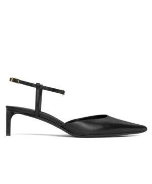 Celine Womens Kitten With Strap Triomphe In Calfskin Gold Finishing Black