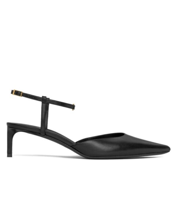Celine Womens Kitten With Strap Triomphe In Calfskin Gold Finishing Black