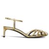 Celine Womens Triomphe Sandal In Laminated Lambskin Golden