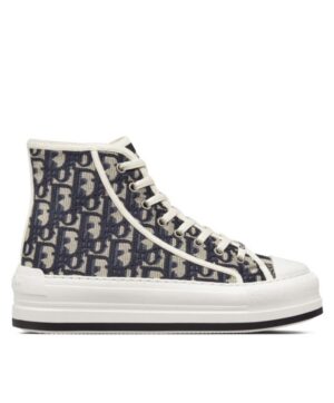 Dior Womens WalknDior High-Top Platform Sneaker Dark Blue