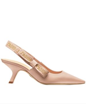 Dior Womens ja Dior high-heeled shoe Black lambskin studs Pink