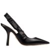 Dior Womens ja Dior high-heeled shoe Black lambskin with studs Black
