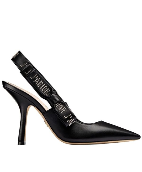 Dior Womens ja Dior high-heeled shoe Black lambskin with studs Black
