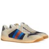Gucci Unisex Mini GG Leather Screener Sneaker Dark Blue