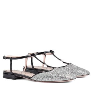 Gucci Womens Double G Ballet Flat 754138 Silver