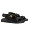 Gucci Womens Double G Sandal 771578 Black