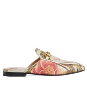 Gucci Womens GG Flora Princetown Slipper 727197 Gray