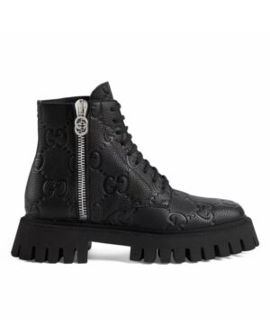 Gucci Womens GG Leather Boot 751712 Black