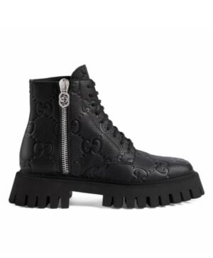 Gucci Womens GG Leather Boot 751712 Black