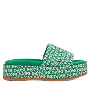 Gucci Womens GG Platform Slide Sandal 623212 Green