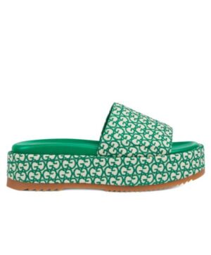 Gucci Womens GG Platform Slide Sandal 623212 Green
