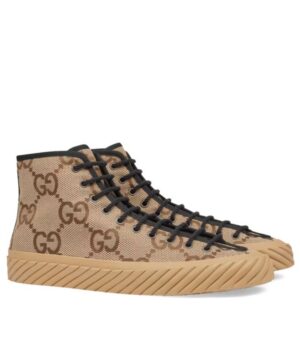 Gucci Womens High-top Maxi GG Sneaker 703034 Apricot