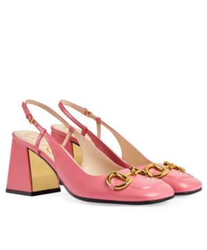 Gucci Womens Ladies Horsebit Back Lace-up Mid-heel Pumps 643892