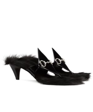 Gucci Womens Thong Sandal With Horsebit 764196 Black