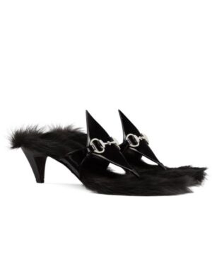 Gucci Womens Thong Sandal With Horsebit 764196 Black