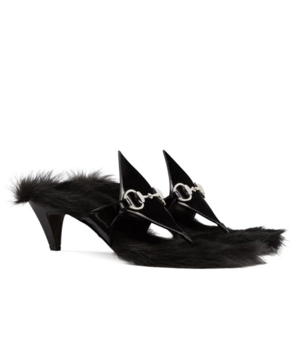 Gucci Womens Thong Sandal With Horsebit 764196 Black