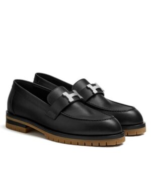 Hermes Womens Faubourg Loafer Black