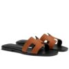 Hermes Womens Oran Sandal Coffee