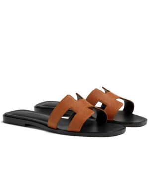 Hermes Womens Oran Sandal Coffee